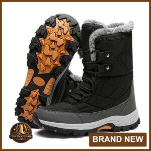Women's Waterproof Snow Boots Fur Lined Non-Slip Winter Hiking Shoes